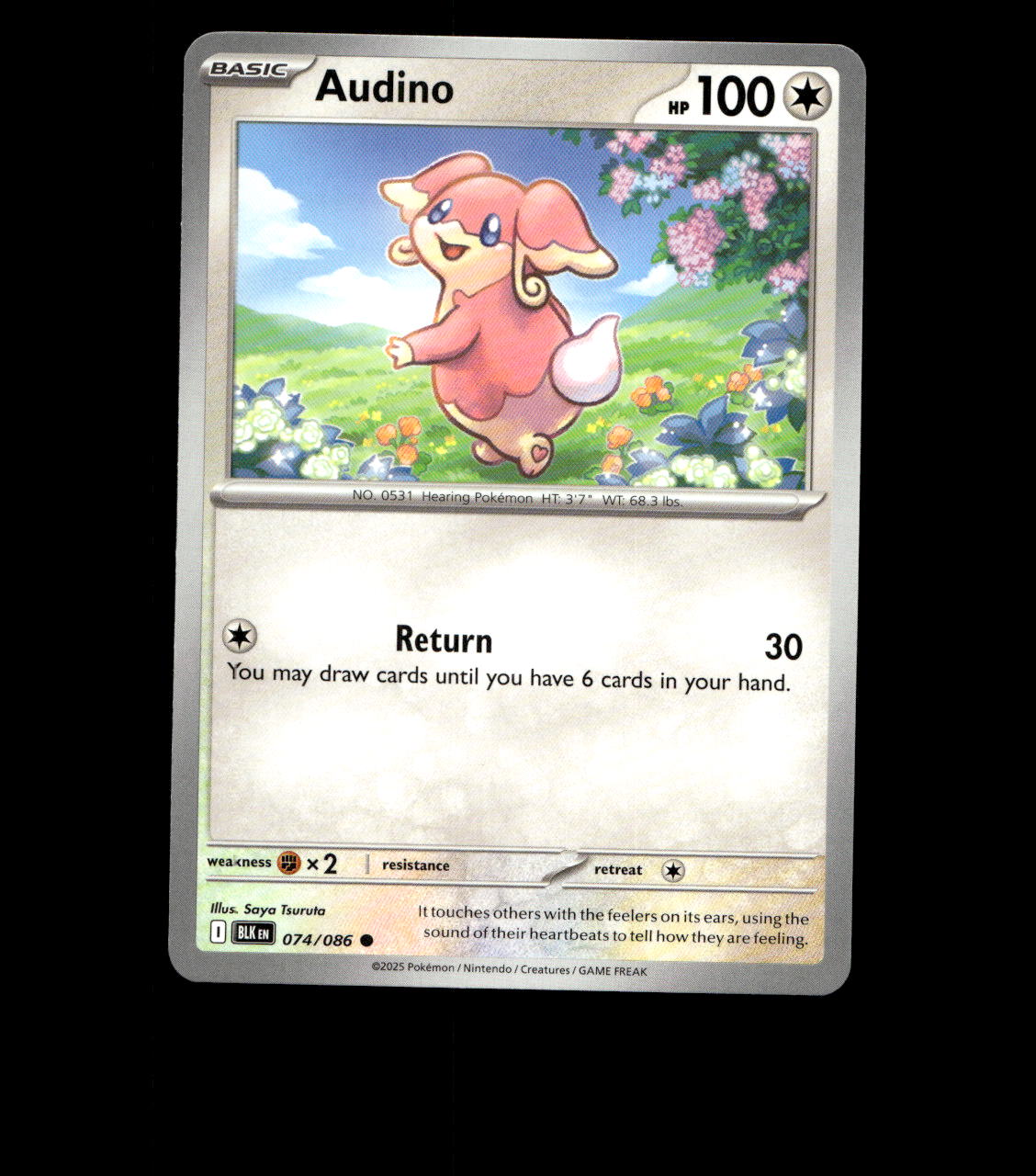 Audino - 074/086 - Black Bolt - Near Mint Pokemon Card TCG