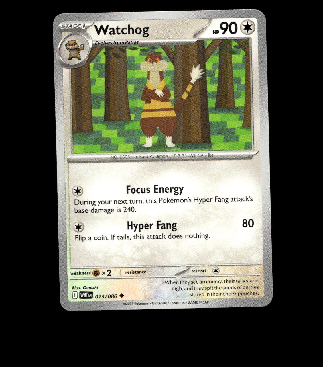 Watchog - 073/086 - White Flare - Near Mint Pokemon Card TCG