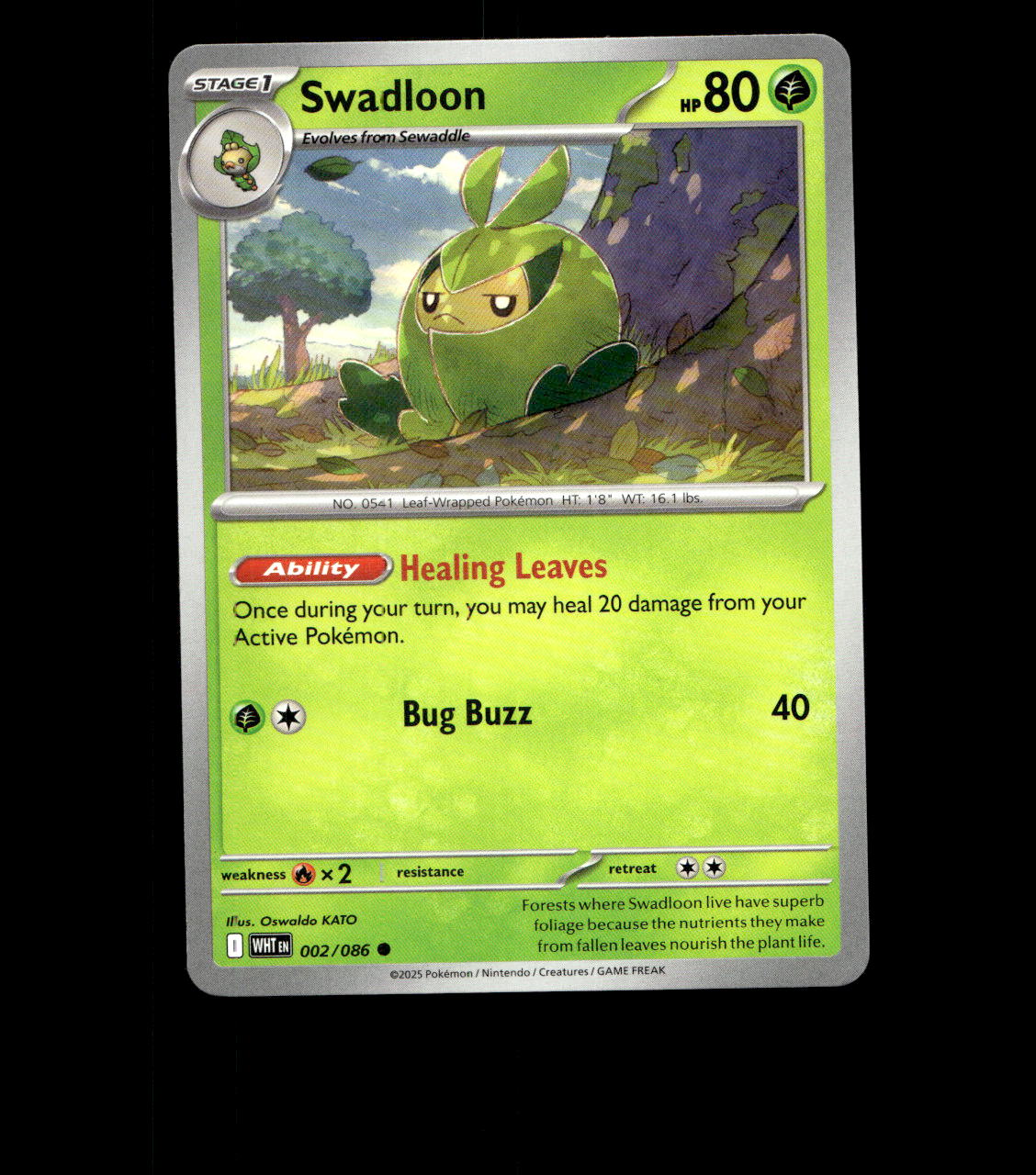 Swadloon - 002/086 - White Flare - Near Mint Pokemon Card TCG