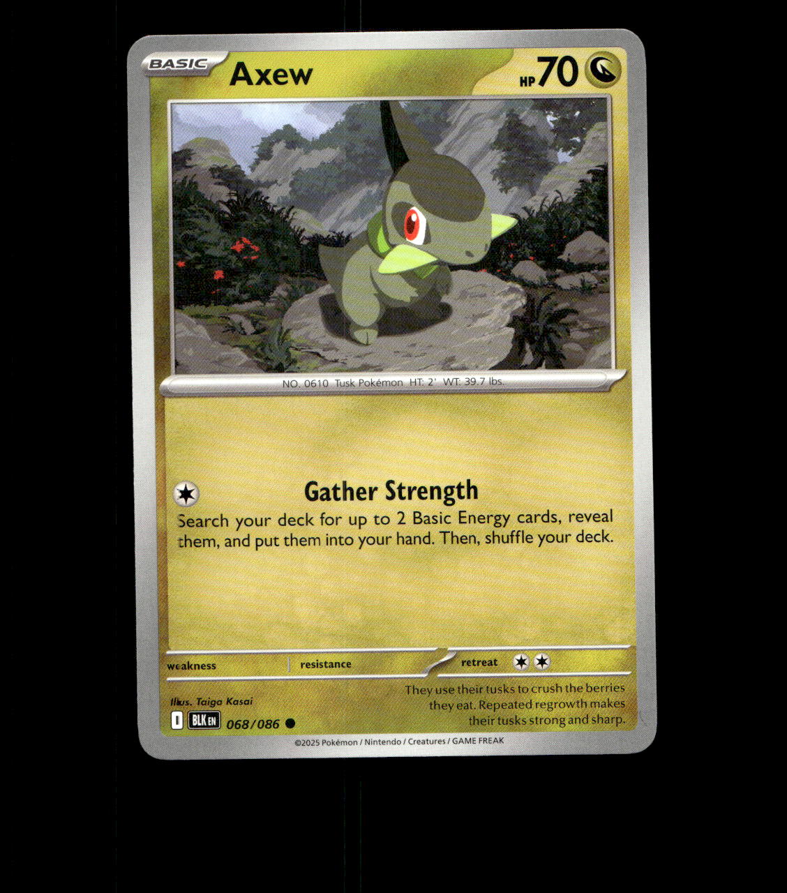 Axew - 068/086 - Black Bolt - Near Mint Pokemon Card TCG