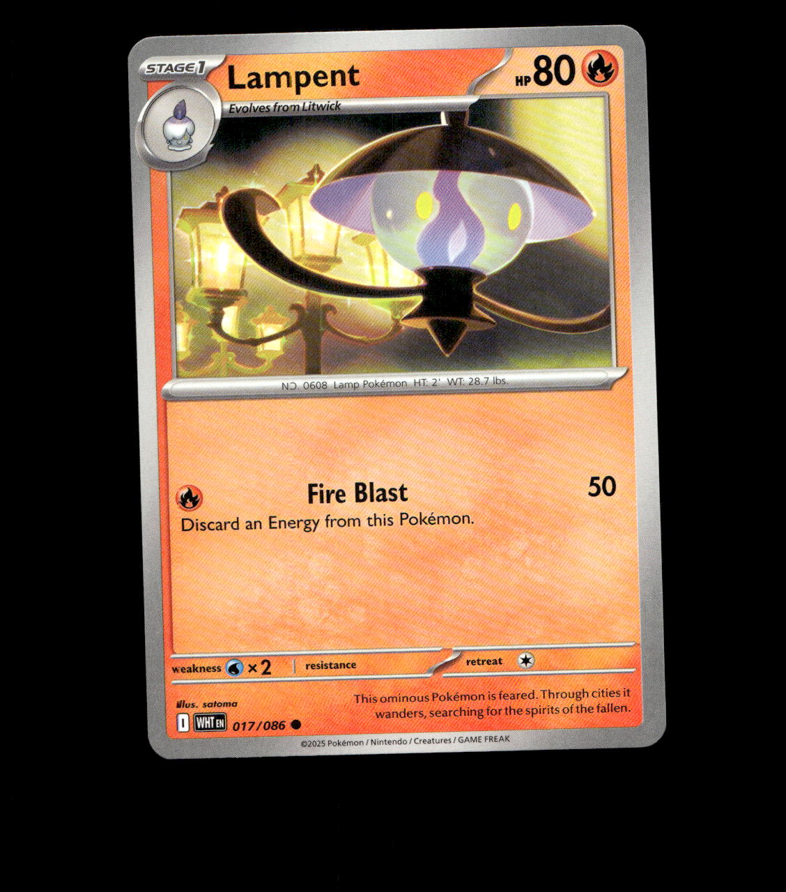 Lampent - 017/086 - White Flare - Near Mint Pokemon Card TCG