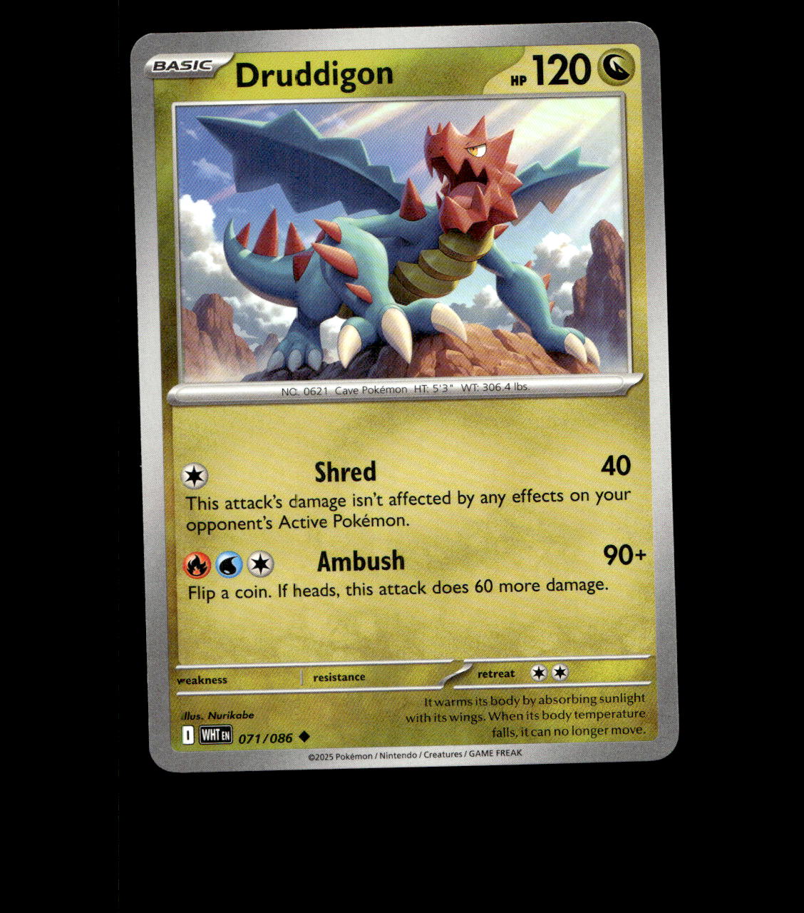 Druddigon - 071/086 - White Flare - Near Mint Pokemon Card TCG