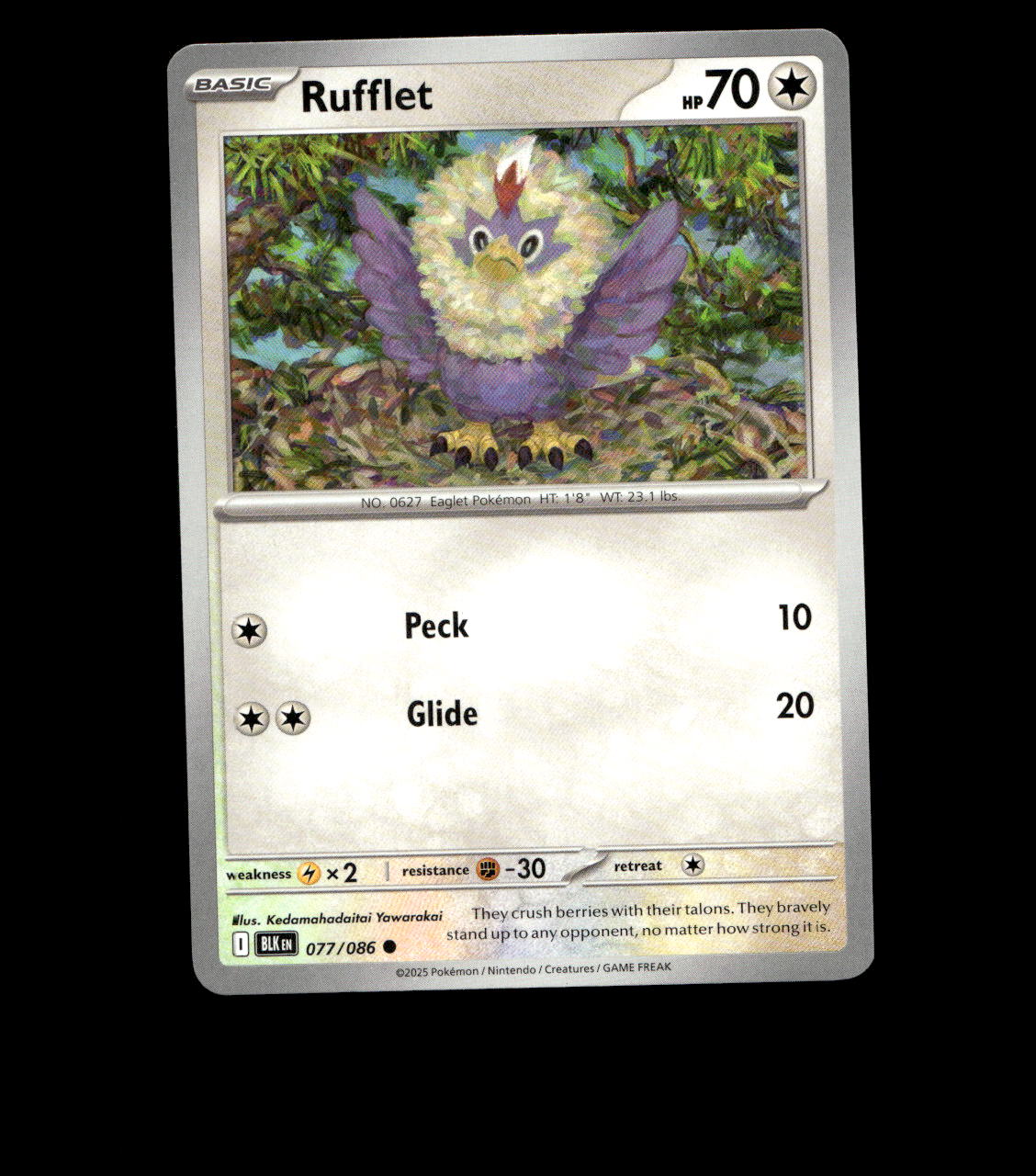 Rufflet - 077/086 - Black Bolt - Near Mint Non Holo