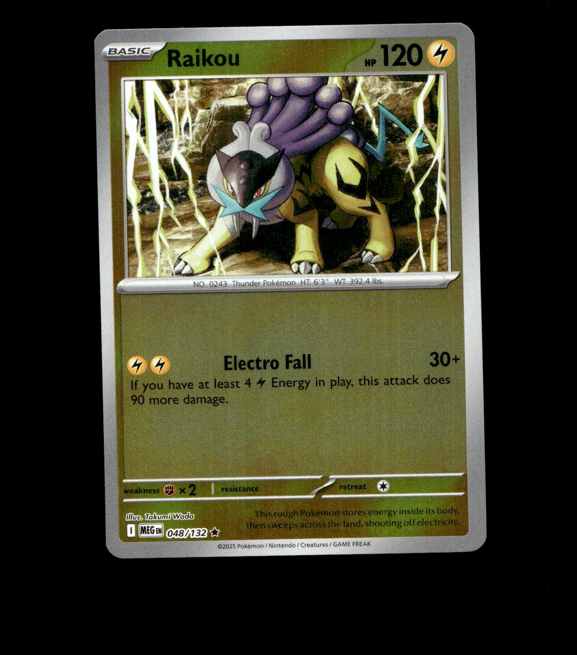 Raikou – 048/132 – Mega Evolution – Reverse Holo – Near Mint