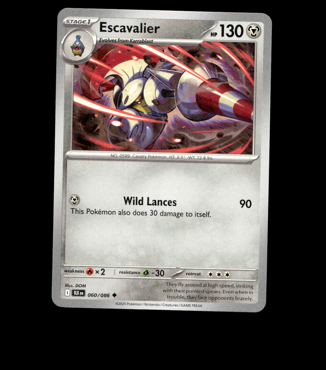 Escavalier - 060/086 - Black Bolt - Near Mint Non Holo