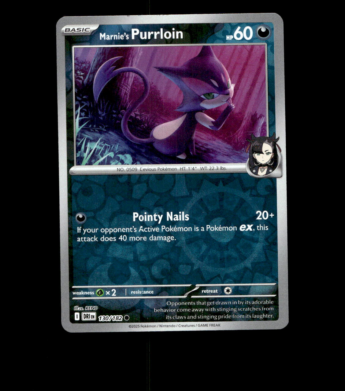 Marnie’s Purrloin - 130/182 - Destined Rivals - Reverse Holo Near Mint