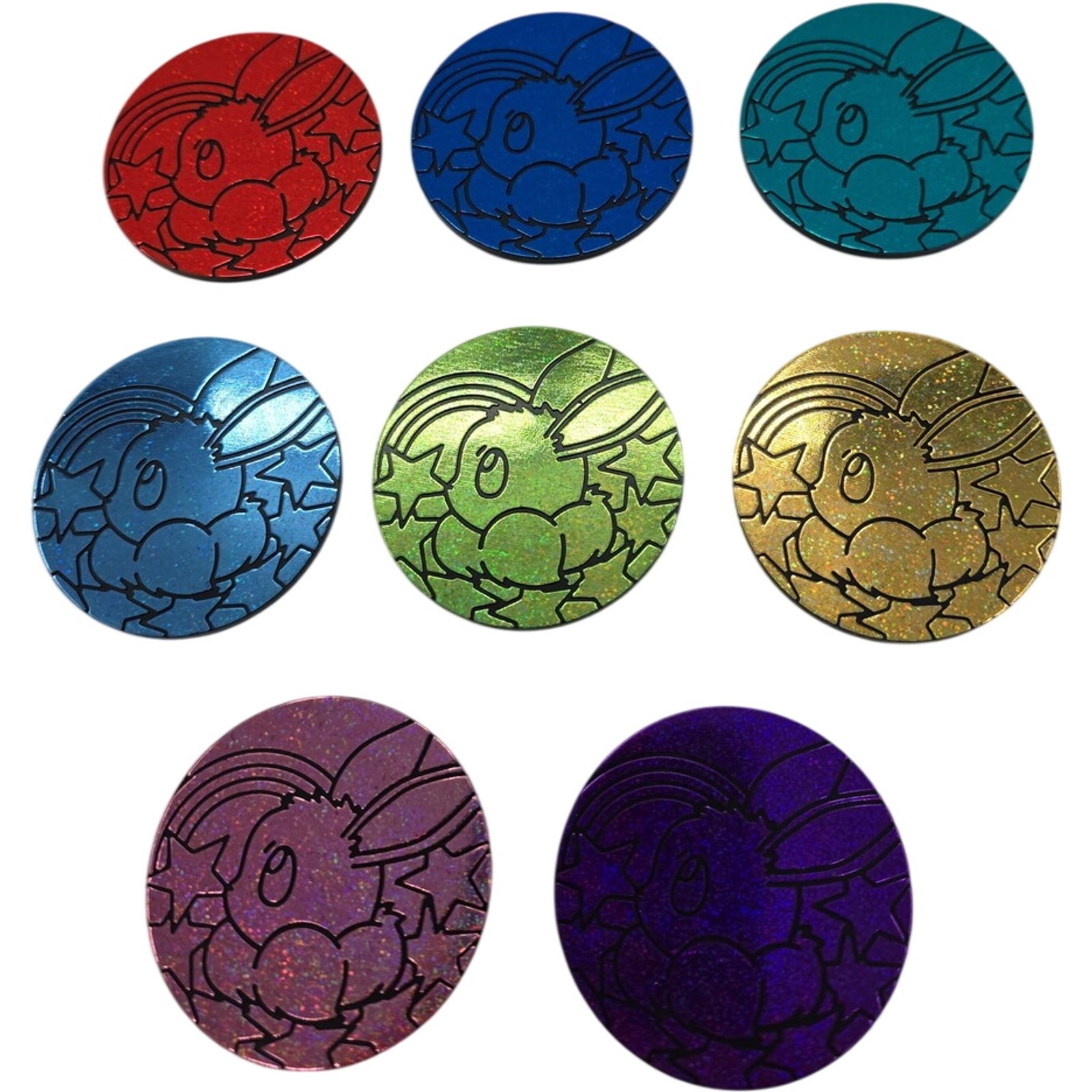 Pokemon Prismatic Evolutions Eevee Coins TCG Mini Tin Promo Coin Full Set Of 8