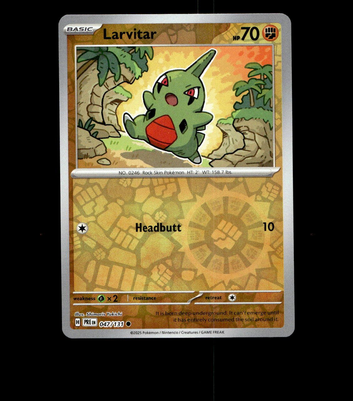 Larvitar - 047/131 - Prismatic Evolutions - Reverse Holo Near Mint