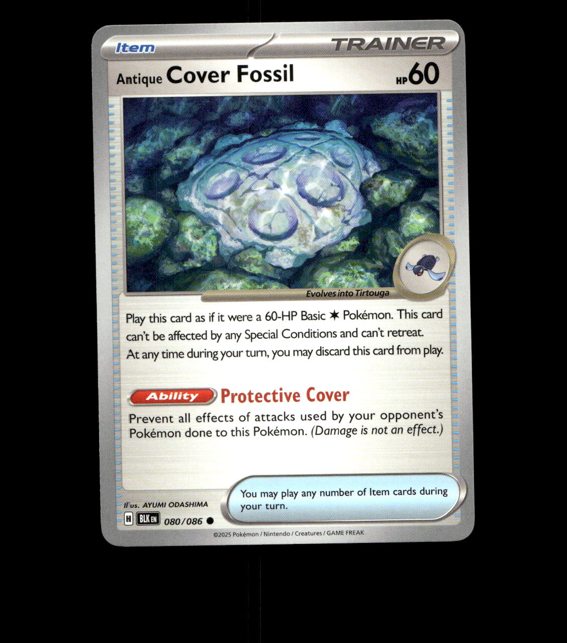 Antique Cover Fossil - 080/086 - Black Bolt - Near Mint Non Holo