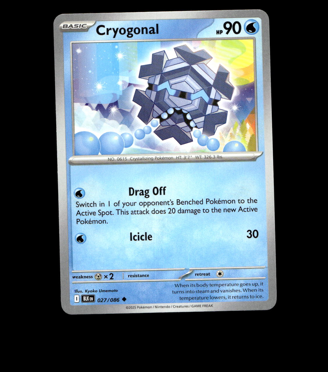 Cryogonal - 027/086 - Black Bolt - Near Mint Non Holo