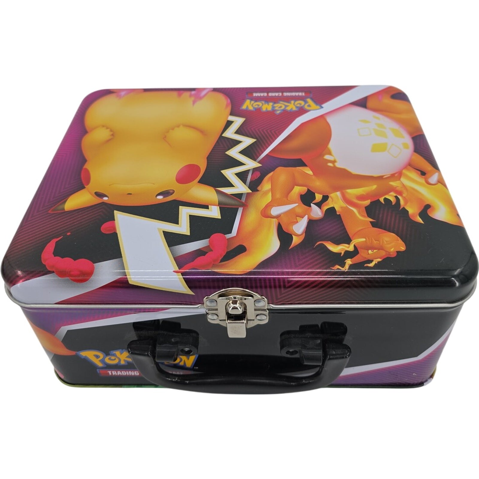 Pokémon Trading Card Game Collector Chest Tin Pikachu Charizard Lunch Box