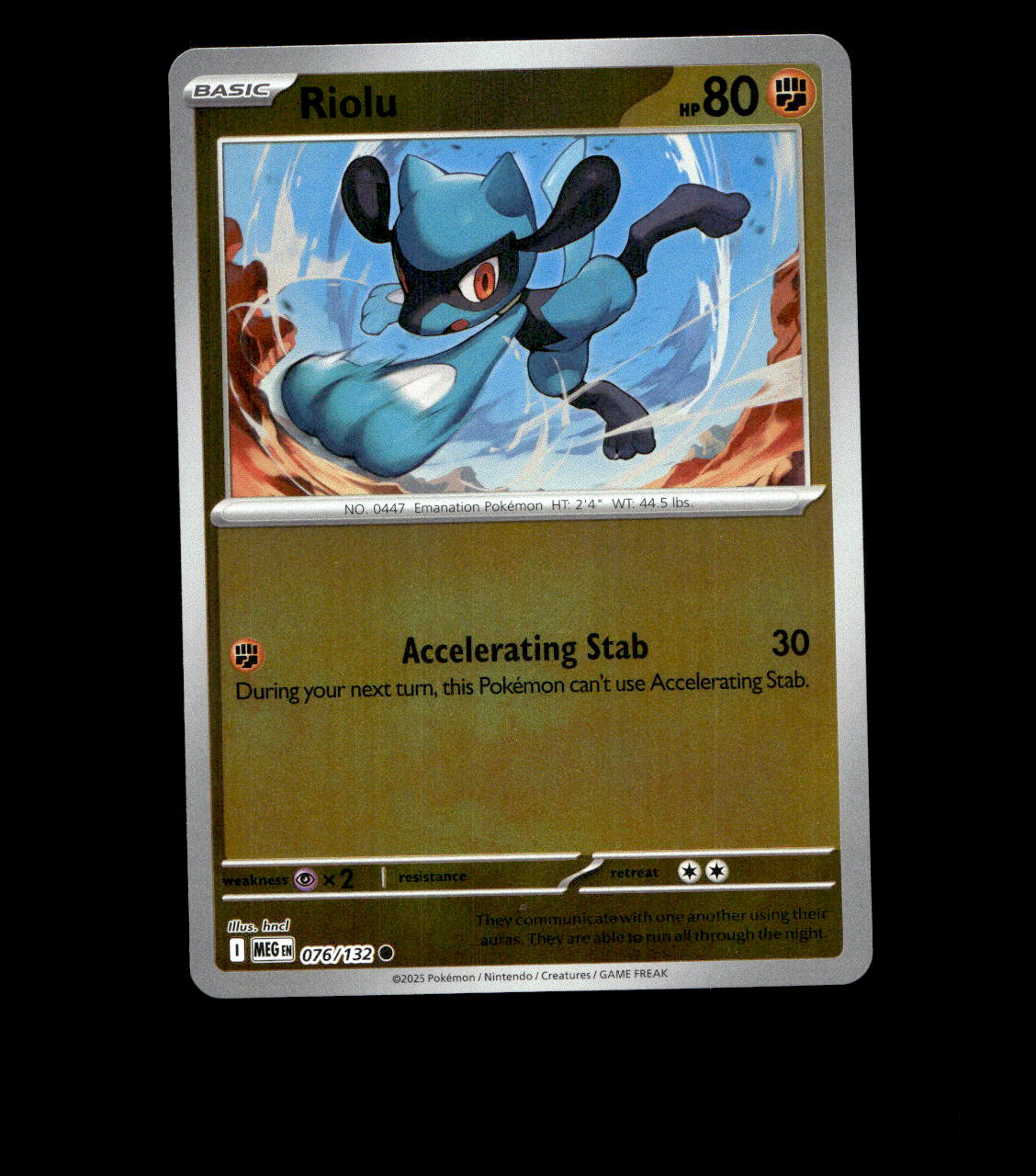 Riolu - 076/132 - Mega Evolution - Reverse Holo Near Mint