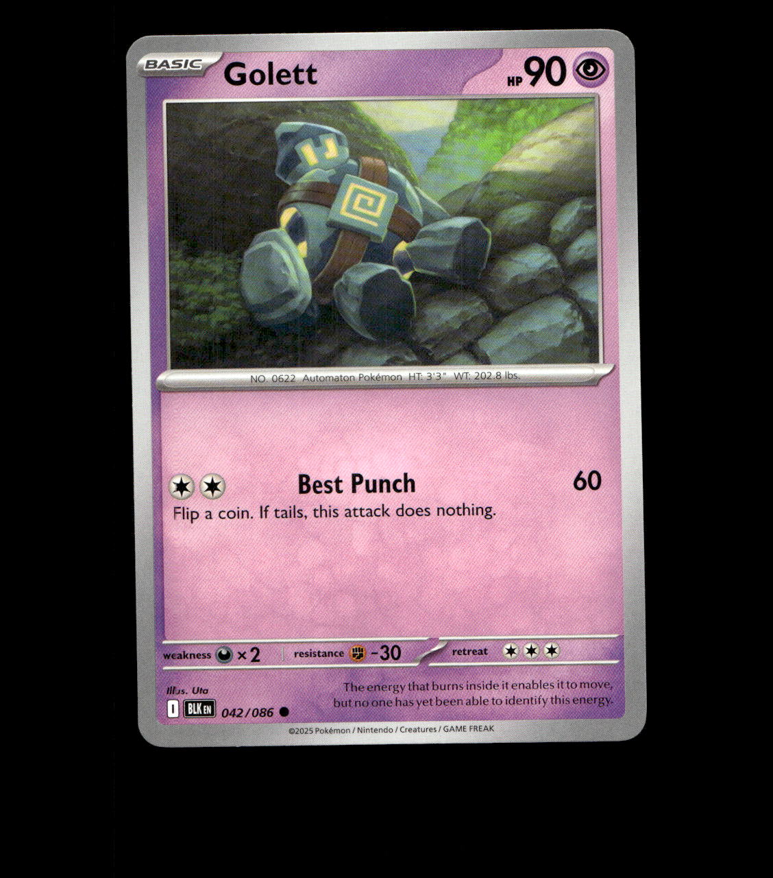Golett - 042/086 - Black Bolt - Near Mint Non Holo
