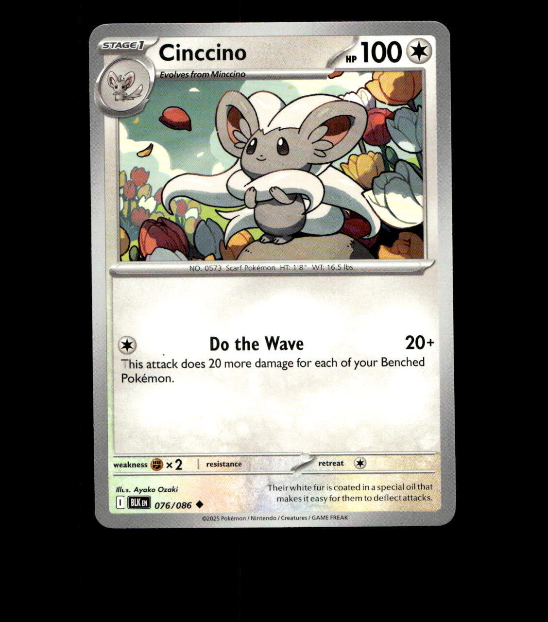 Cinccino - 076/086 - Black Bolt - Near Mint Non Holo