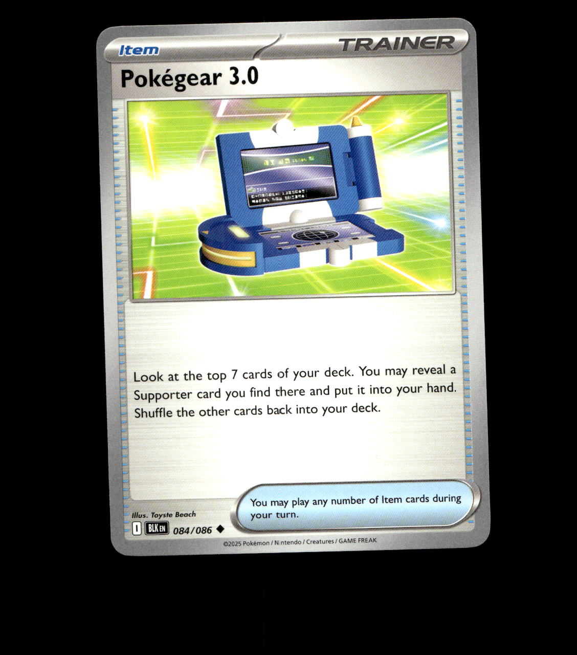 Pokégear 3.0 - 084/086 - Black Bolt - Near Mint Non Holo
