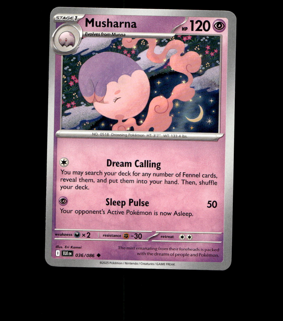 Musharna - 036/086 - Black Bolt - Near Mint Non Holo