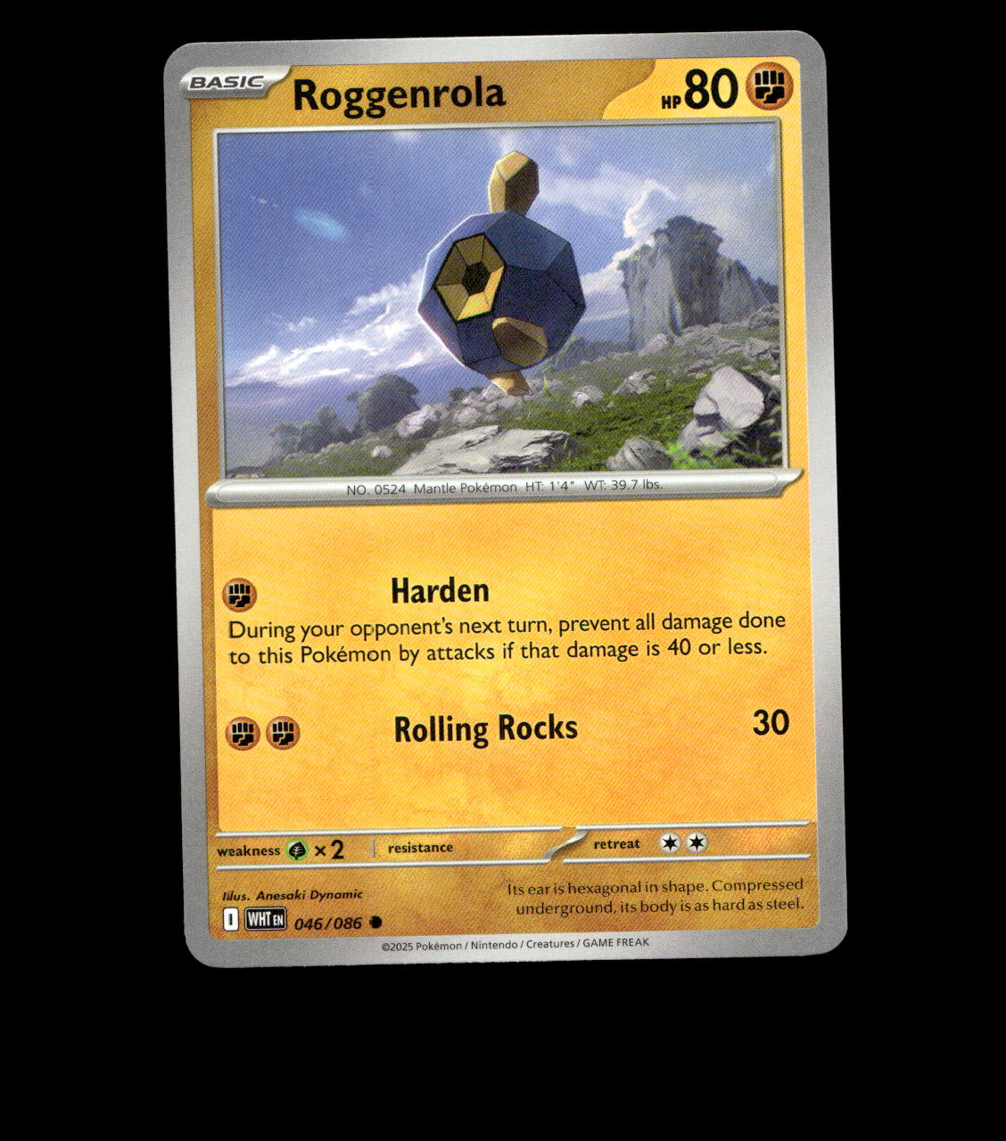 Roggenrola - 046/086 - White Flare - Near Mint Pokemon Card TCG