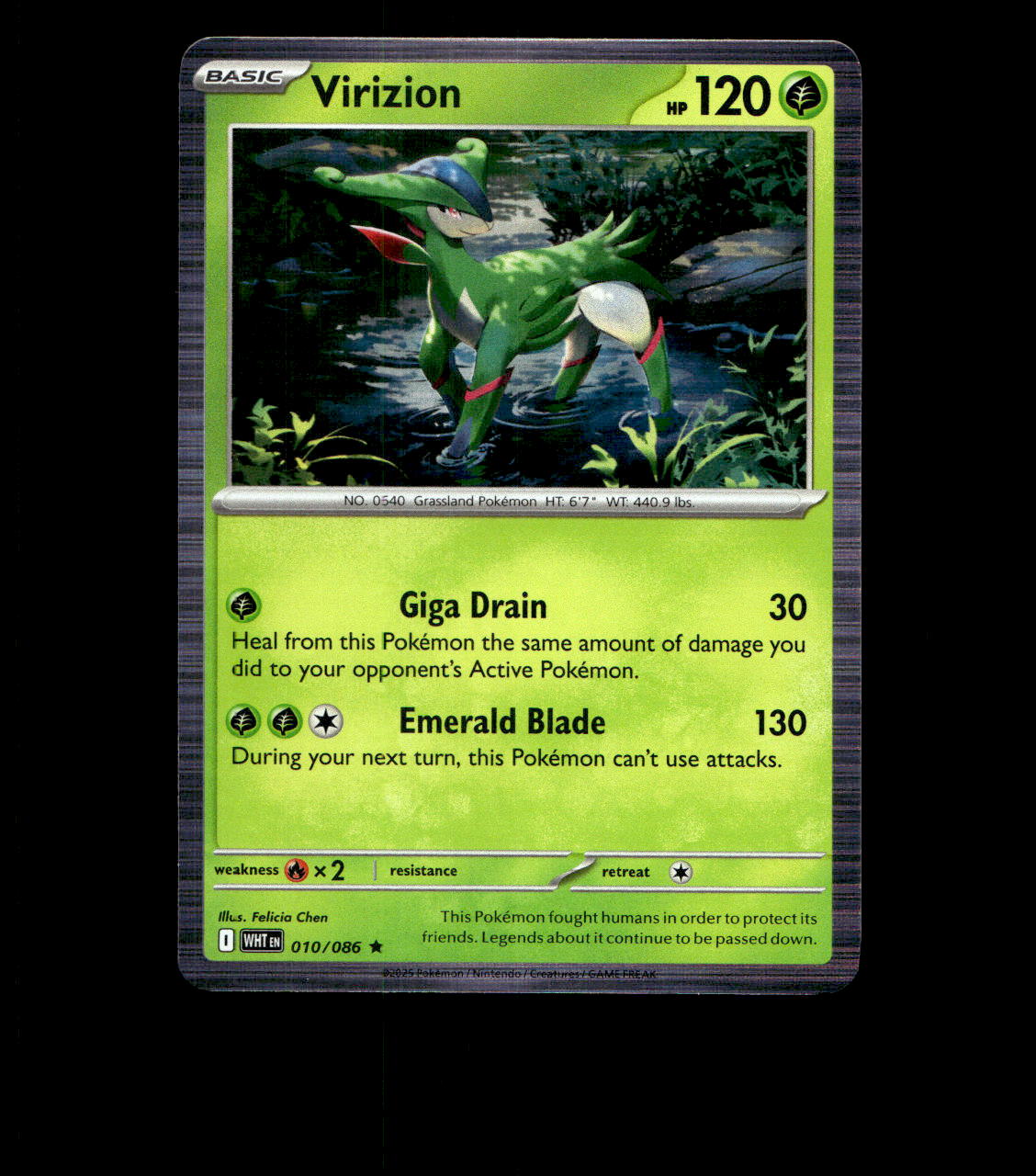 Virizion - 010/086 - White Flare - Holo Near Mint Pokemon Card TCG