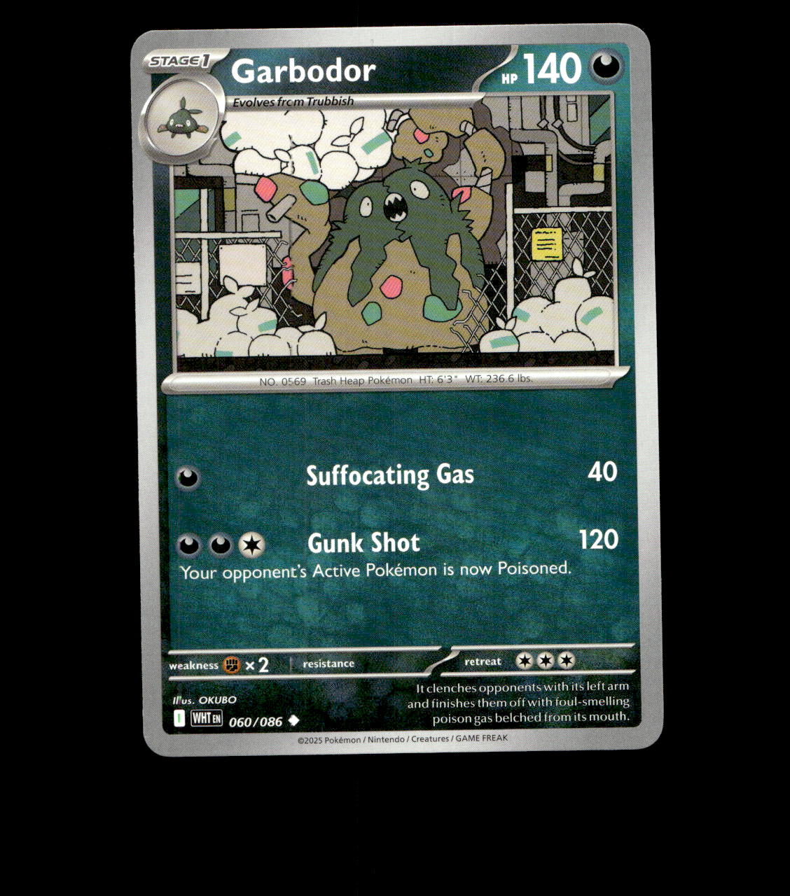 Garbodor – 060/086 – White Flare – Non Holo – Near Mint - Pokemon Card - TCG