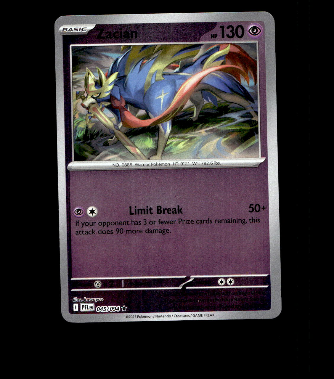 Zacian – 045/094 – Phantasmal Flames – Reverse Holo Near Mint