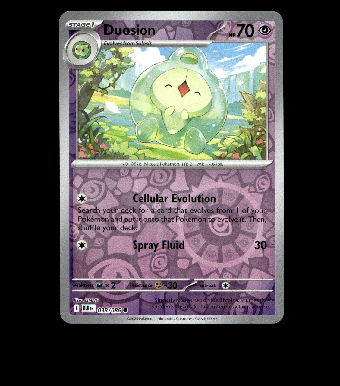 Duosion – 038/086 – Black Bolt – Reverse Holo – Near Mint - Pokemon Card - TCG