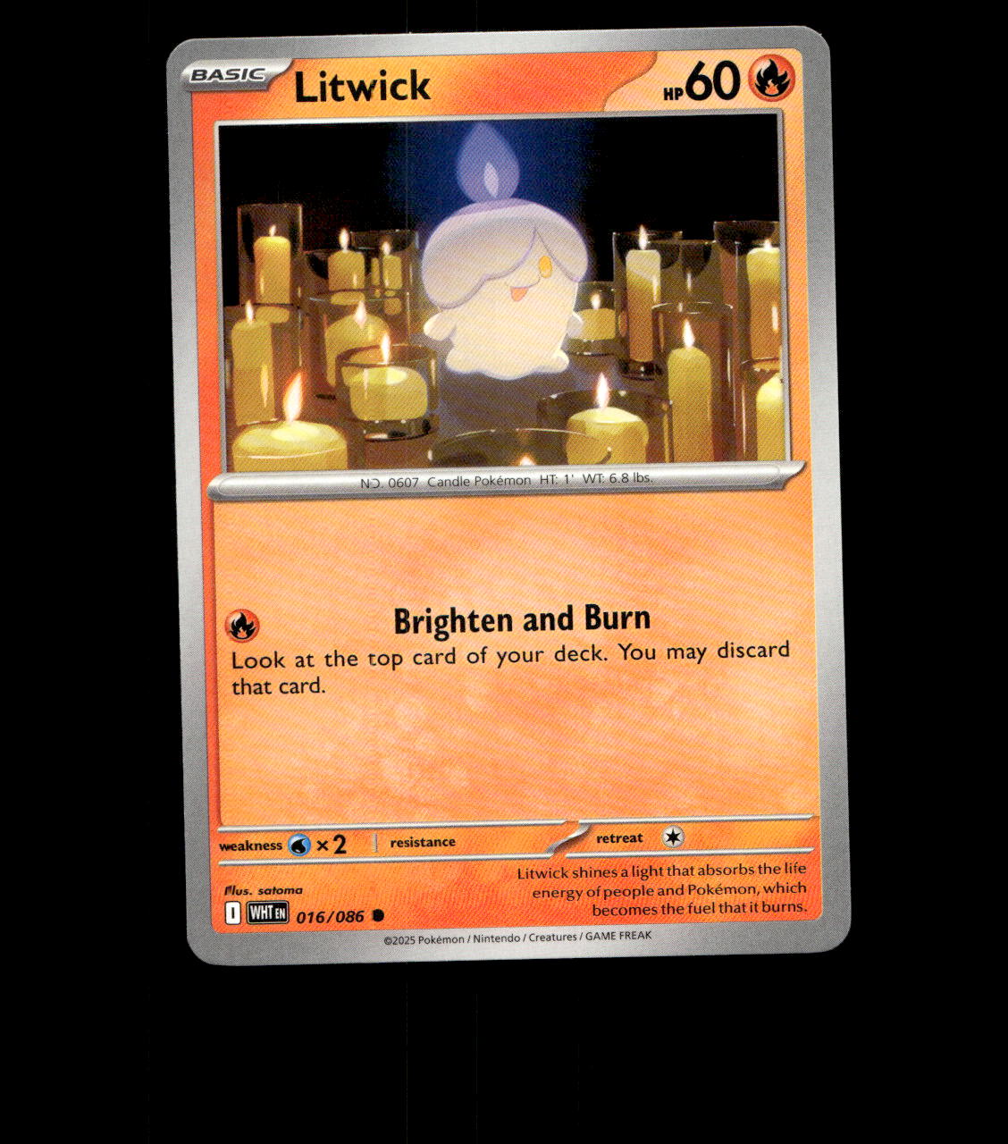 Litwick – 016/086 – White Flare – Non Holo – Near Mint - Pokemon Card TCG