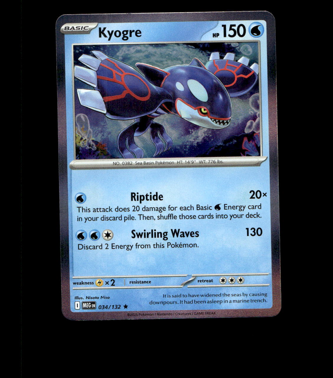 Kyogre – 034/132 – Mega Evolution – Holo – Near Mint