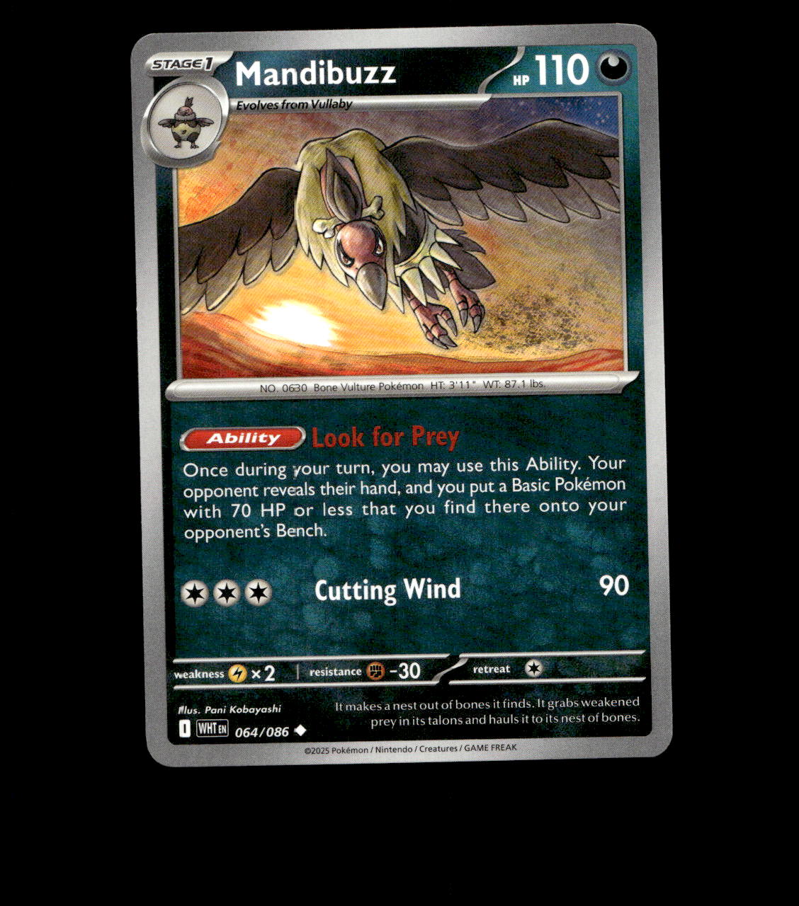 Mandibuzz – 064/086 – White Flare – Non Holo – Near Mint - Pokemon Card - TCG