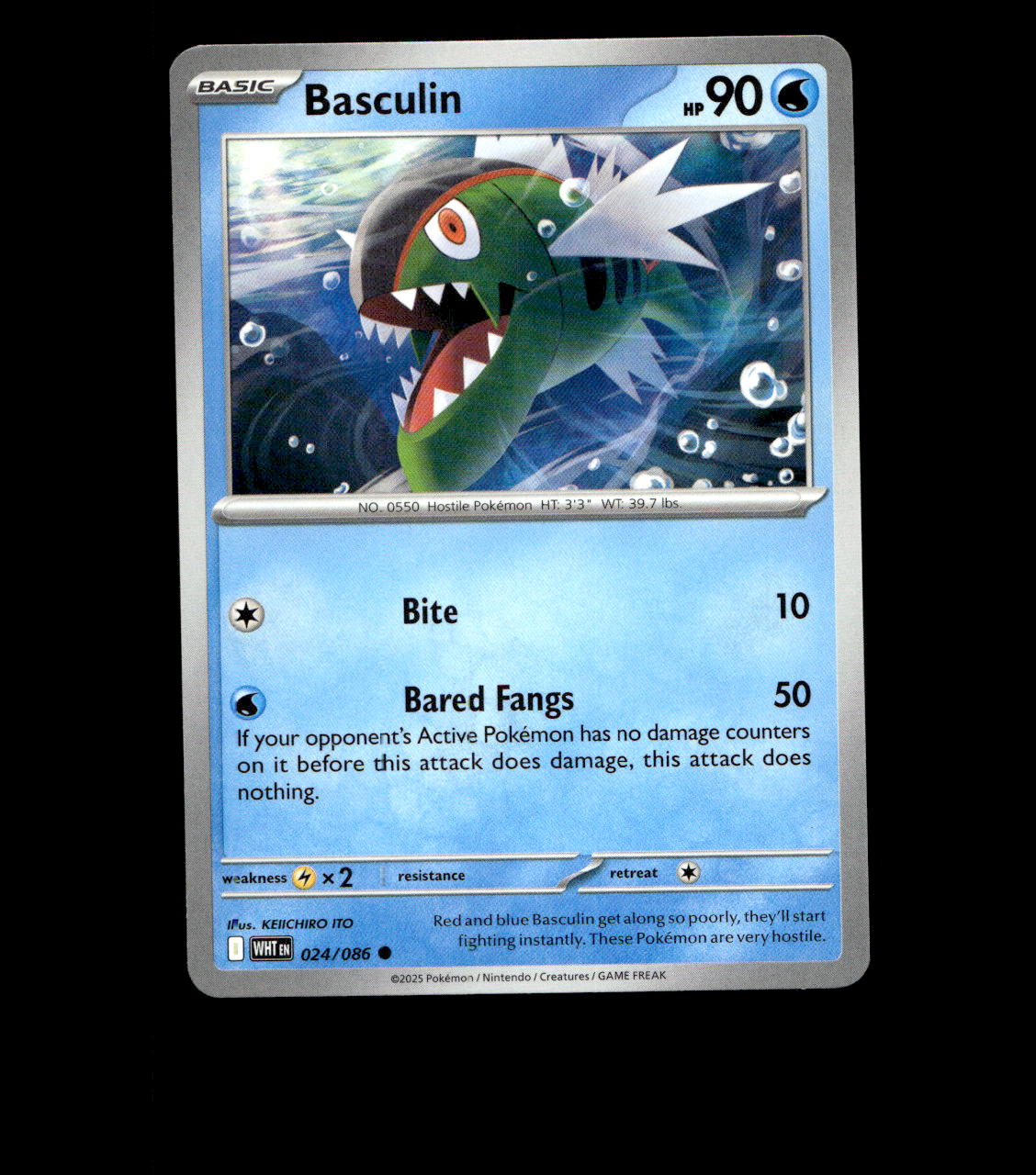 Basculin – 024/086 – White Flare – Non Holo – Near Mint - Pokemon Card - TCG