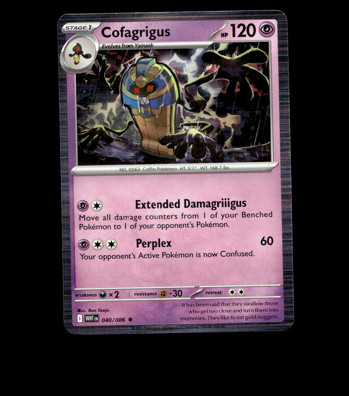 Cofagrigus – 040/086 – White Flare – Holo – Near Mint - Pokemon Card - TCG