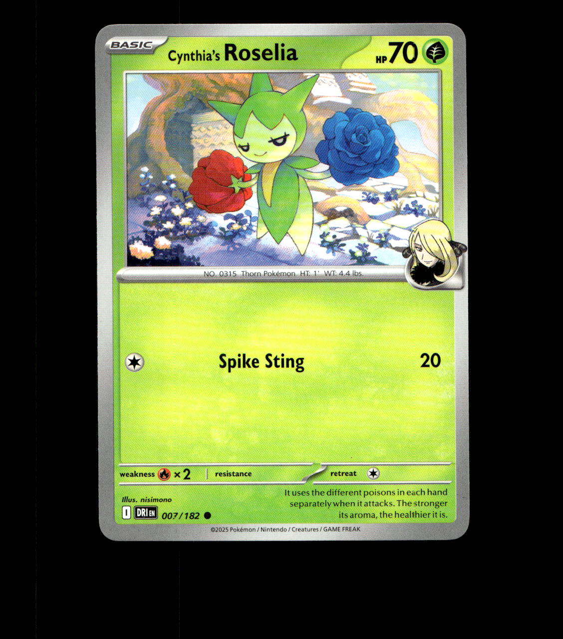 Cynthia’s Roselia – 007/182 – Destined Rivals – Near Mint