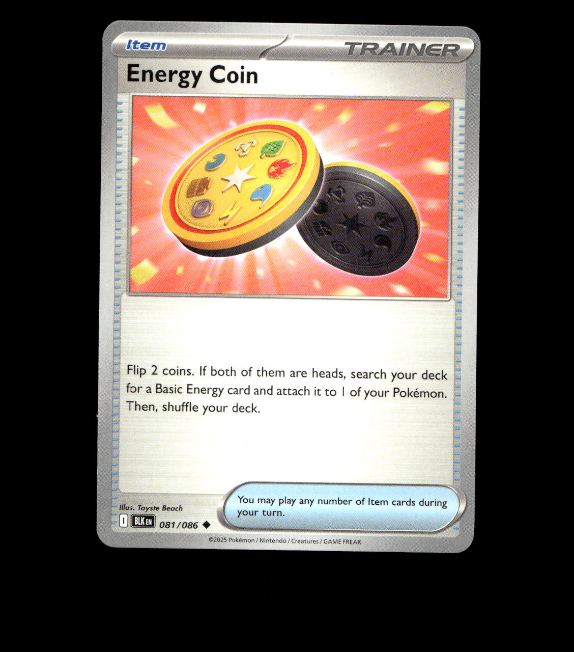 Energy Coin – 081/086 – Black Bolt – Non Holo – Near Mint Pokemon Card - TCG
