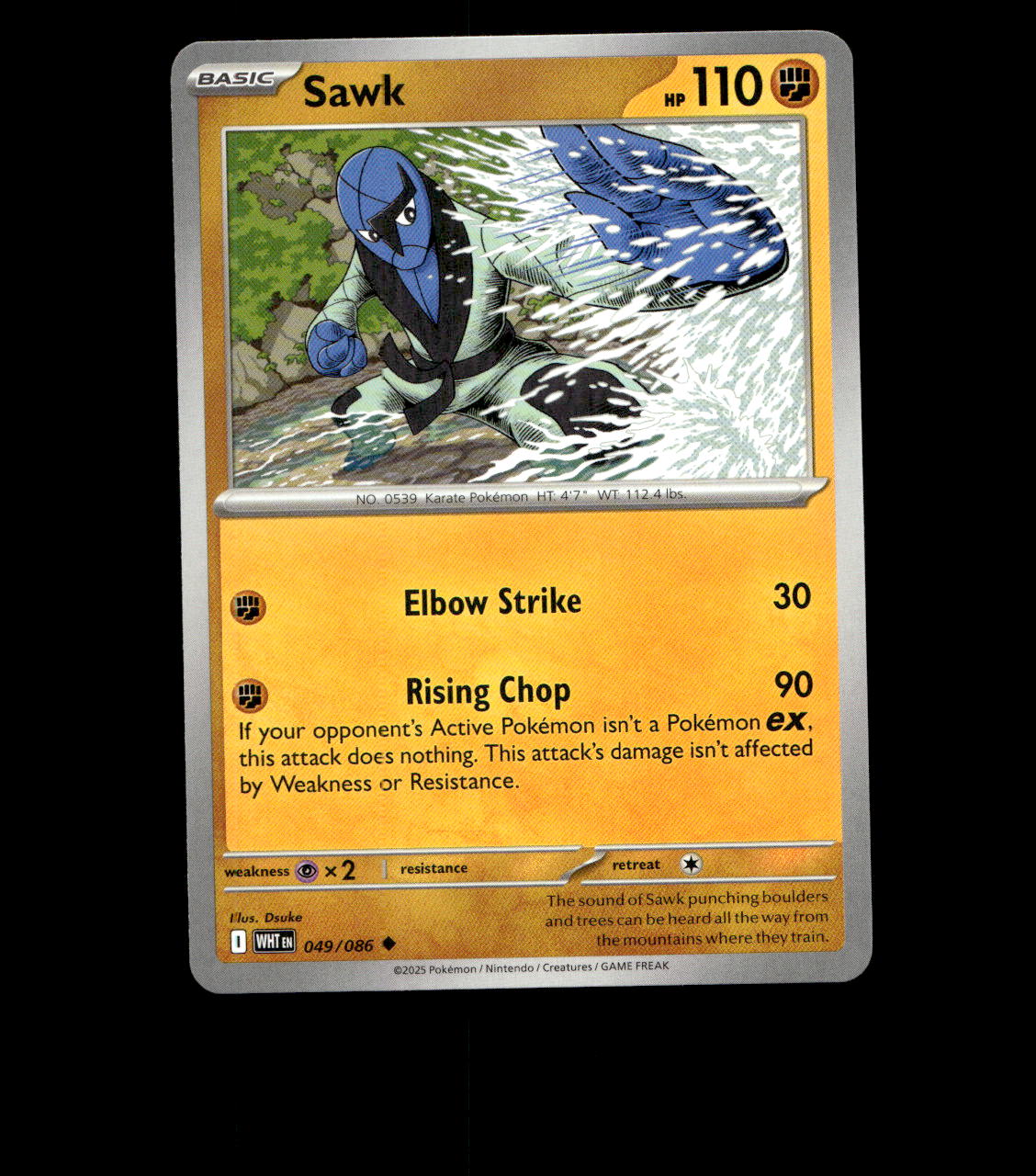 Sawk – 049/086 – White Flare – Non Holo – Near Mint Pokemon Card - TCG