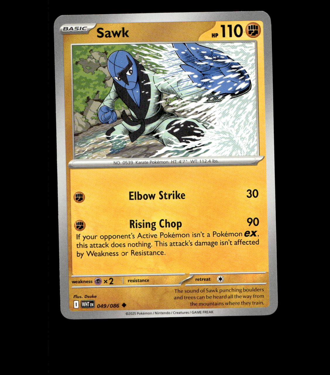 Sawk – 049/086 – White Flare – Non Holo – Near Mint - Pokemon Card TCG