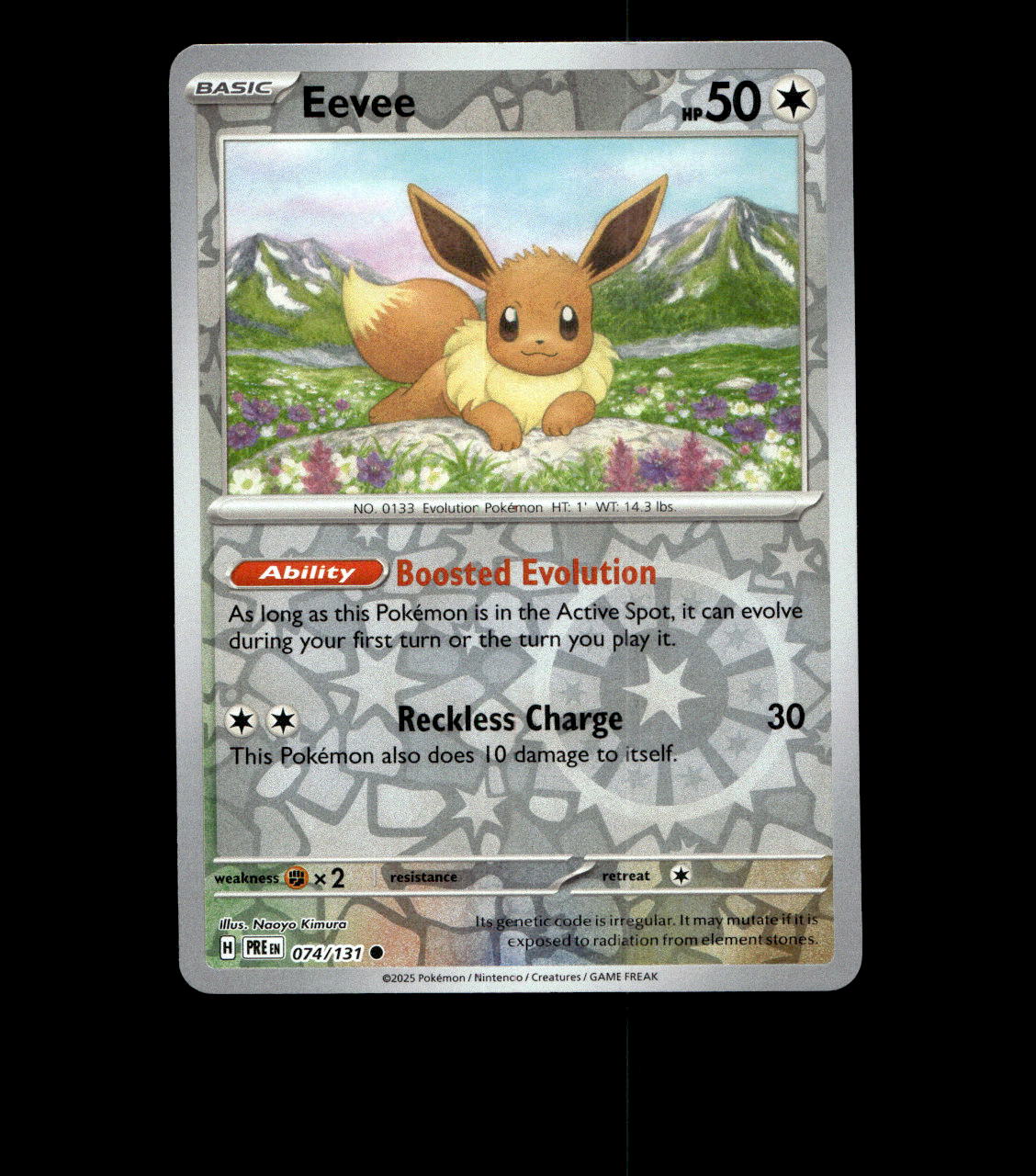 Eevee - 074/131 - Prismatic Evolutions - Reverse Holo Near Mint