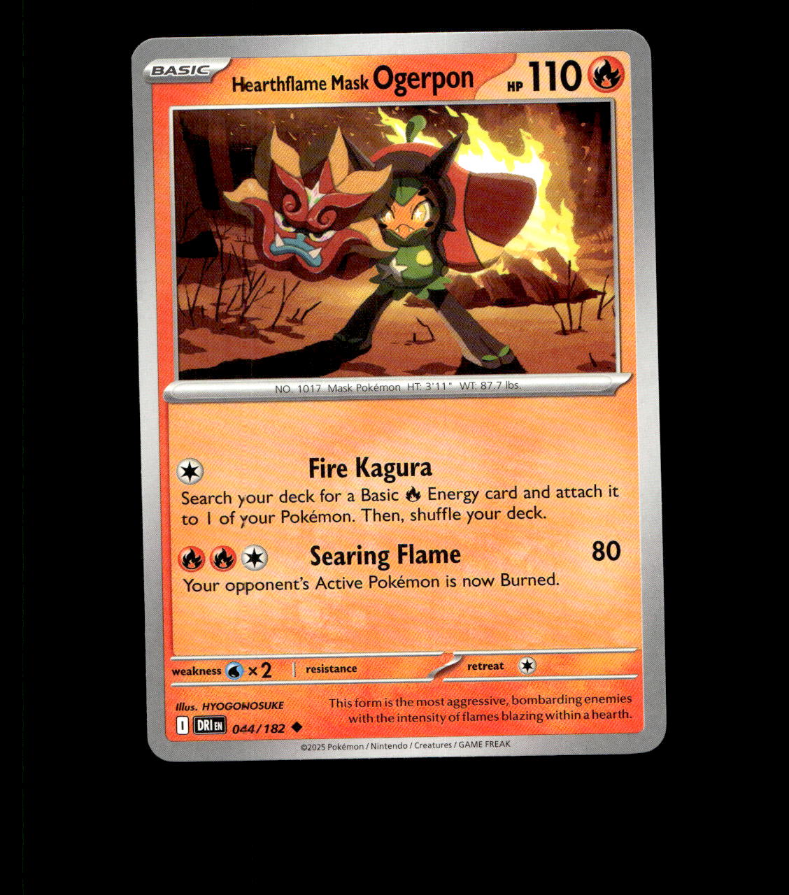 Hearthflame Mask Ogerpon – 044/182 – Destined Rivals – Near Mint