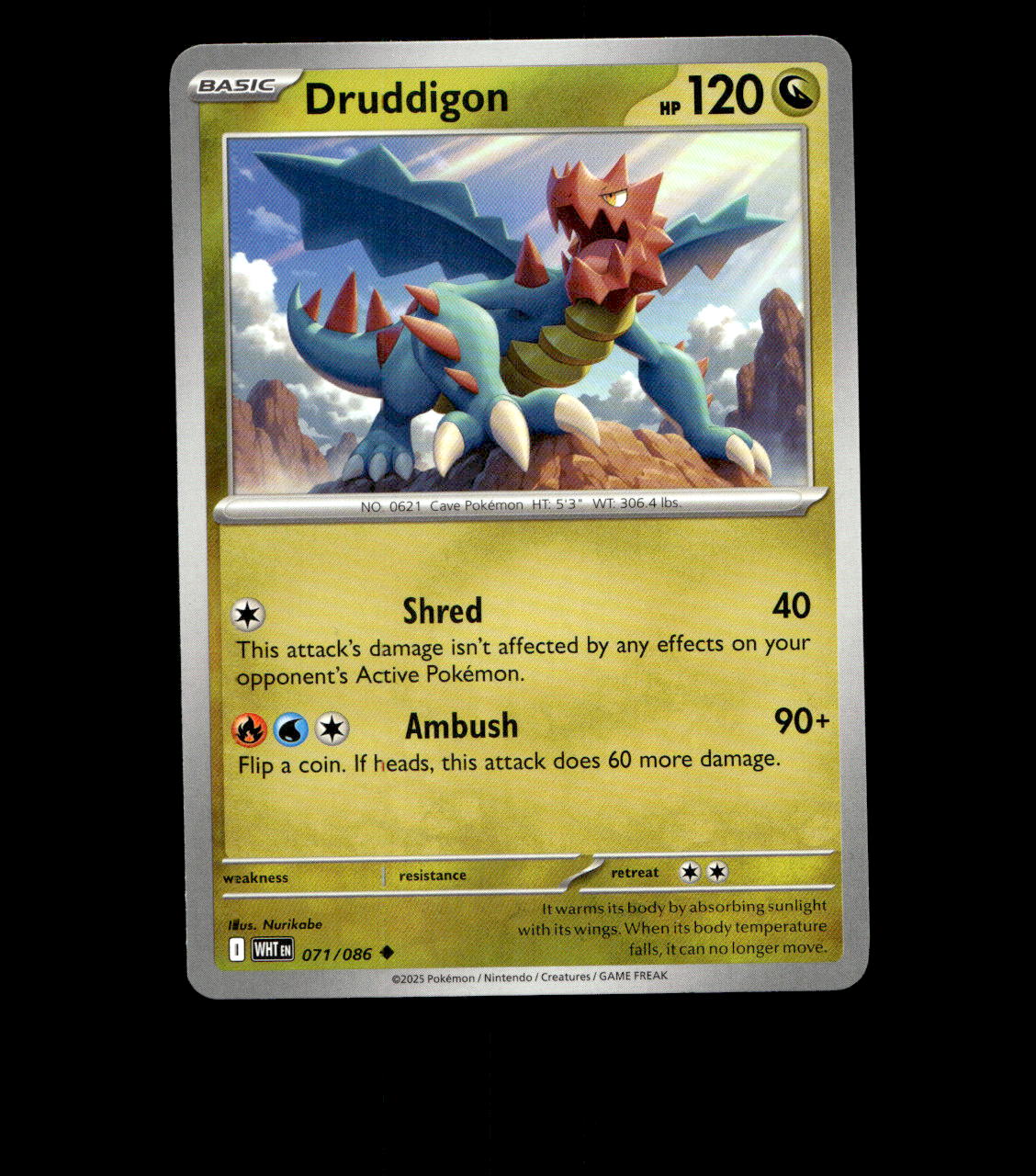 Druddigon - 071/086 - White Flare - Normal - Near Mint Pokemon Card TCG