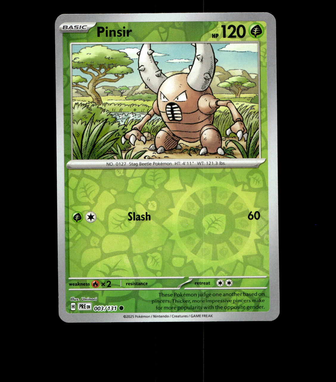 Pinsir - 003/131 - Prismatic Evolutions - Reverse Holo Near Mint