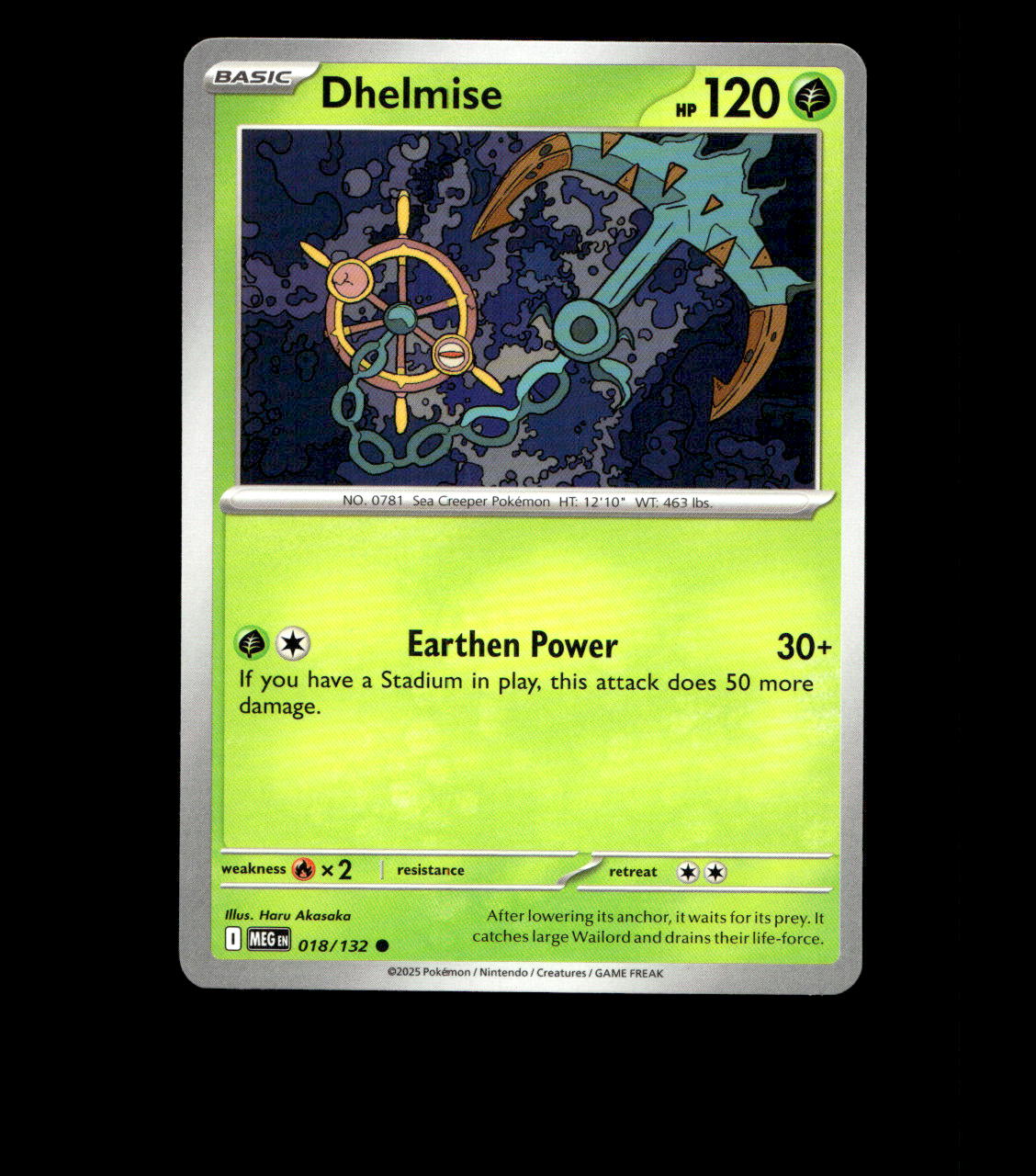 Dhelmise - 018/132 - Mega Evolution - Non Holo Near Mint