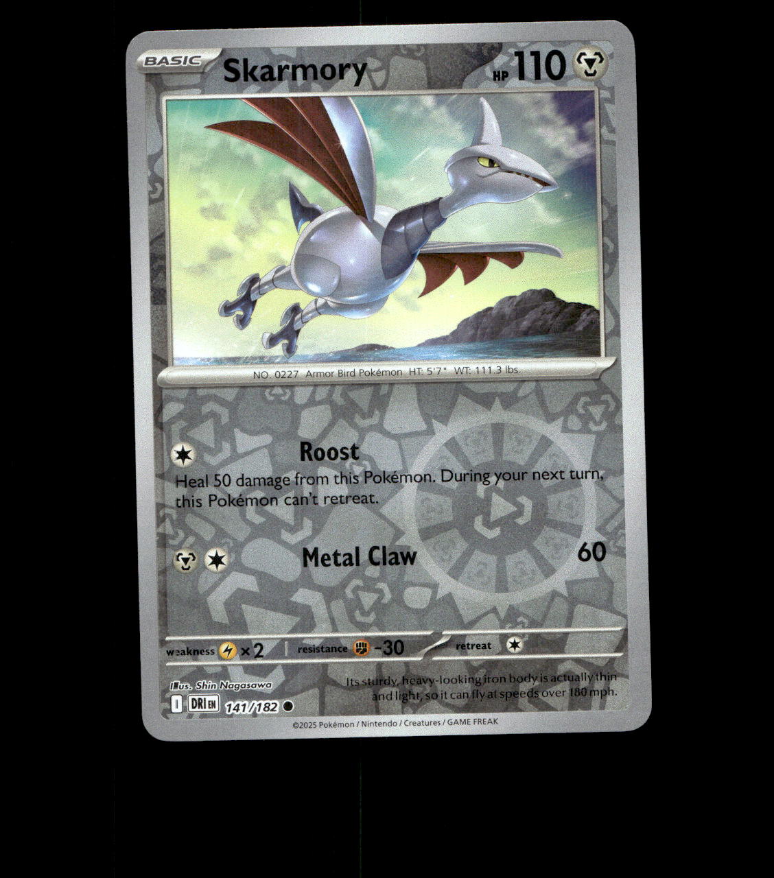 Skarmory – 141/182 – Destined Rivals – Reverse Holo – Near Mint Pokemon Card TCG