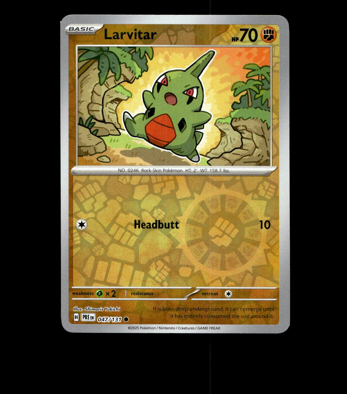 Larvitar - 047/131 - Prismatic Evolutions - Reverse Holo Near Mint