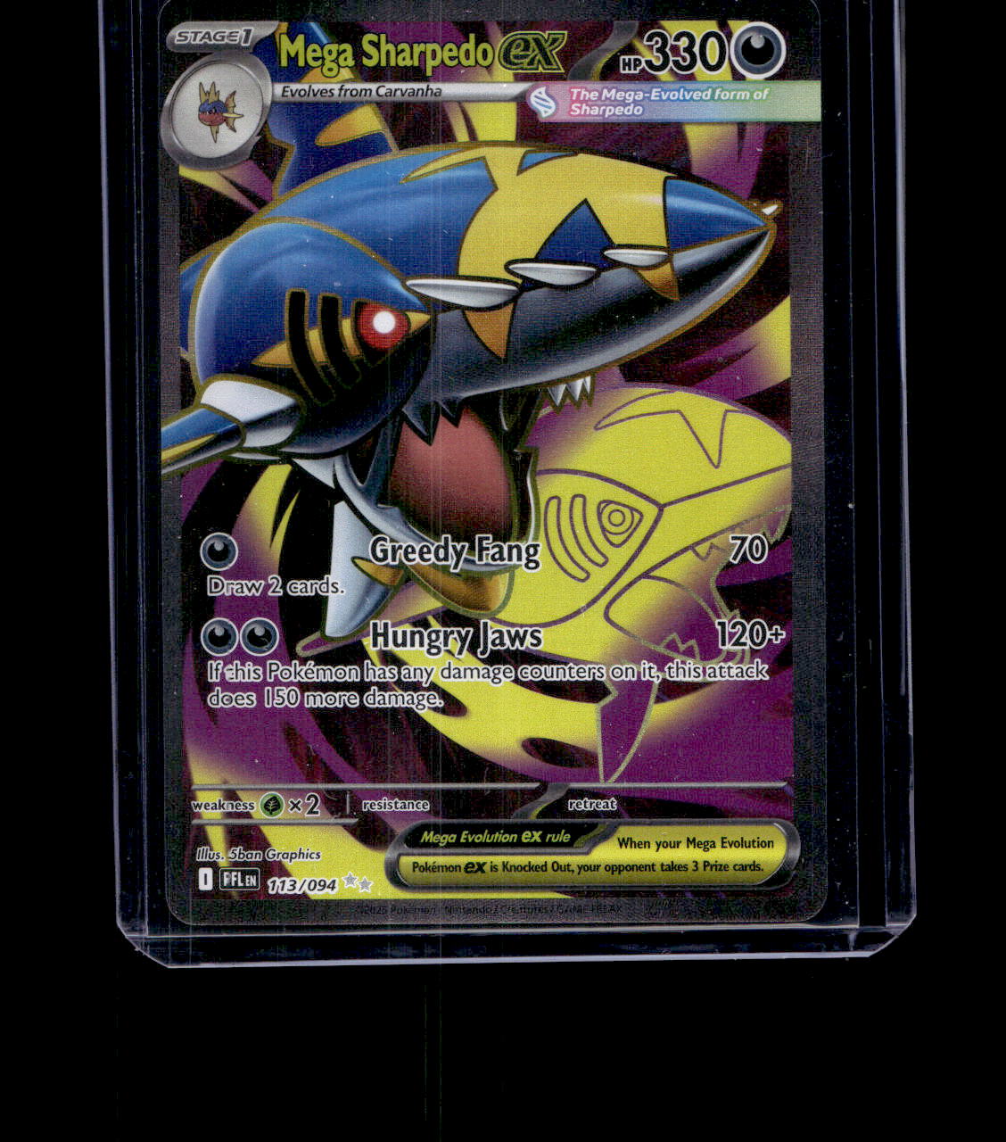 Mega Sharpedo EX - 113/094 - Phantasmal Flames - Ultra Rare Near Mint Pokemon Card TCG