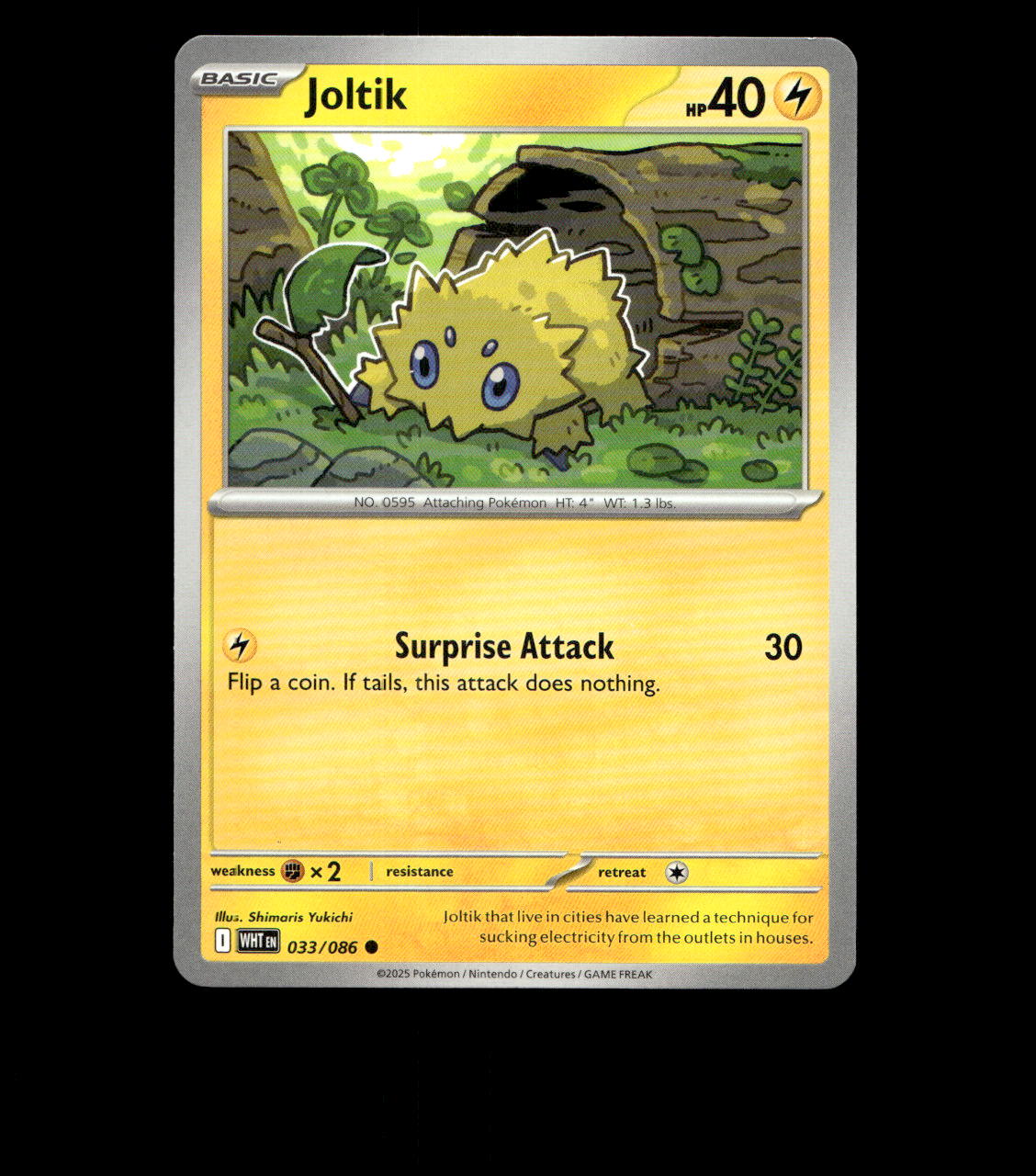 Joltik – 033/086 – White Flare – Non Holo – Near Mint - Pokemon Card - TCG