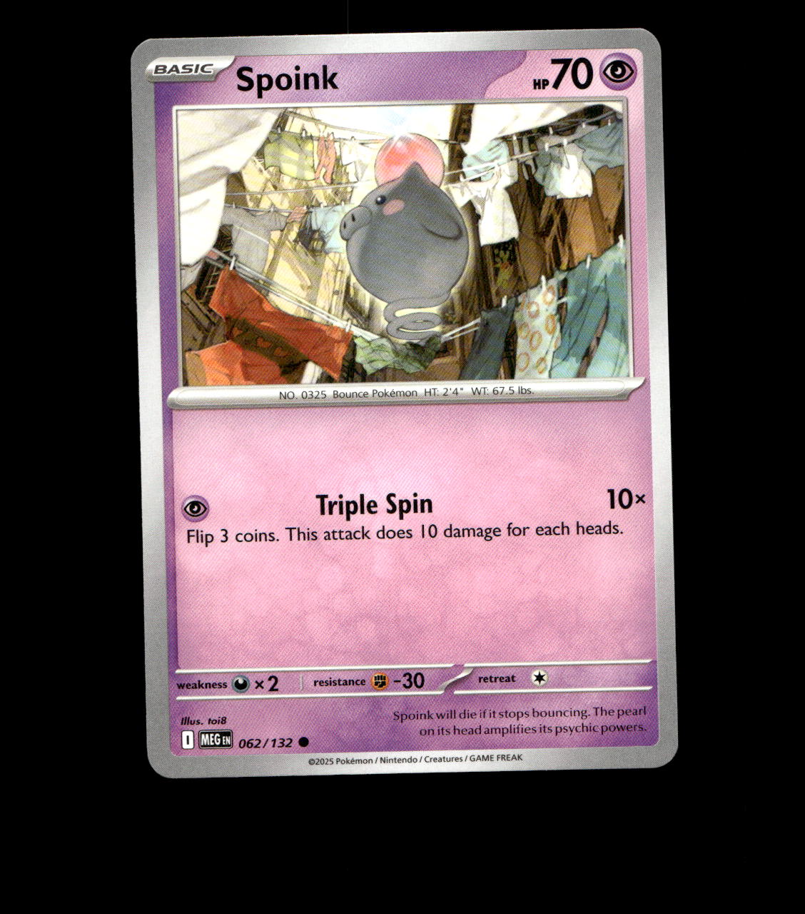 Spoink - 062/132 - Mega Evolution - Non Holo Near Mint