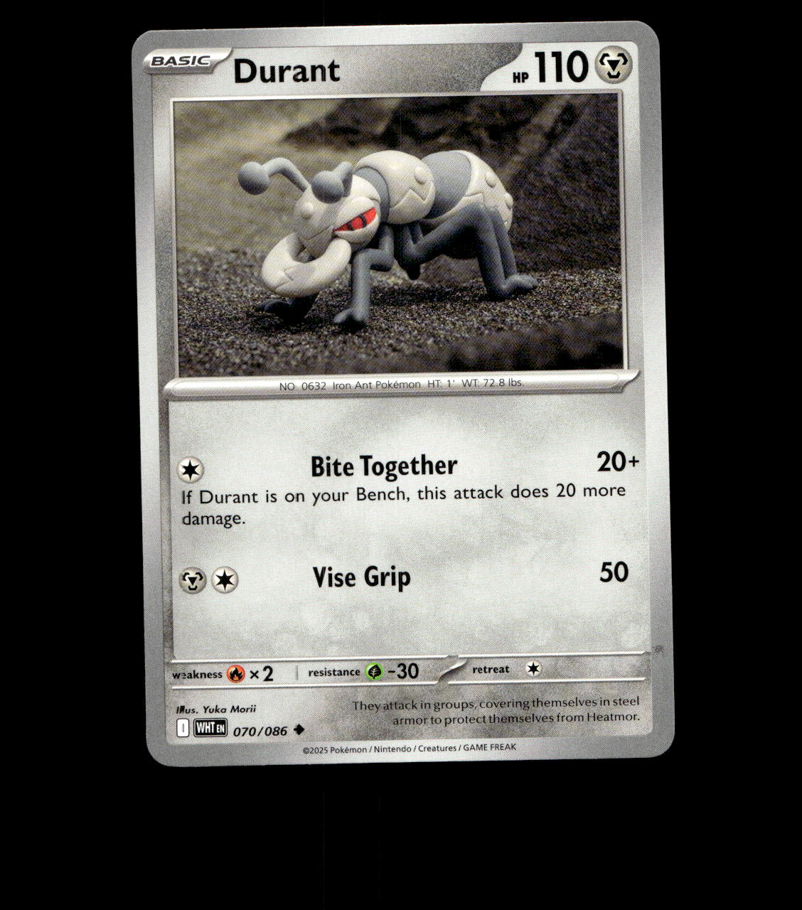 Durant – 070/086 – White Flare – Non Holo – Near Mint - Pokemon Card - TCG