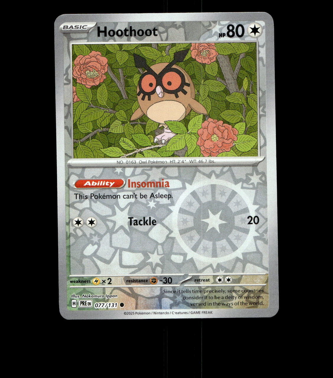 Hoothoot - 077/131 - Prismatic Evolutions - Near Mint Reverse Holofoil