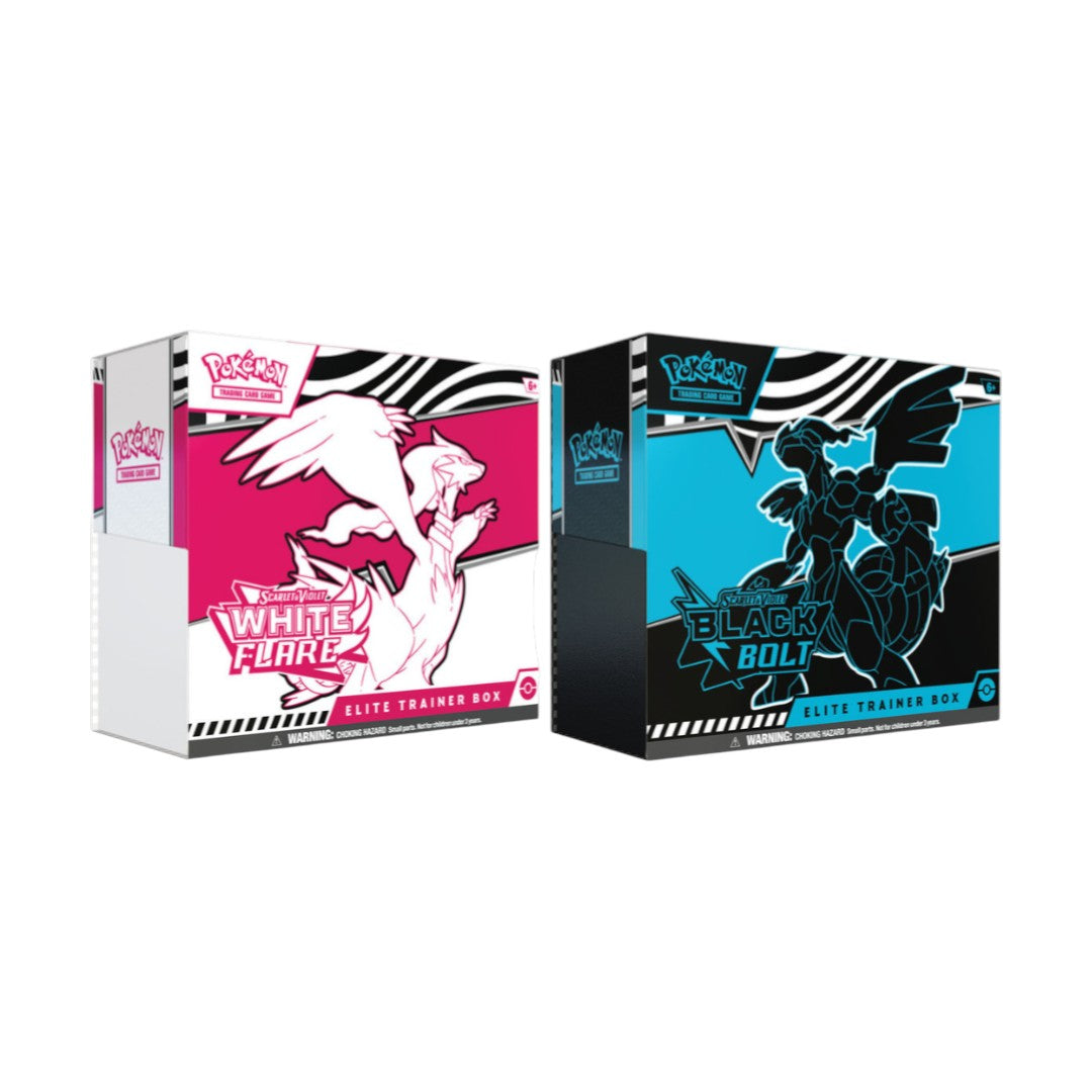 Pokémon TCG Lot Black Bolt and White Flare Elite Trainer Box ETB Set of 2