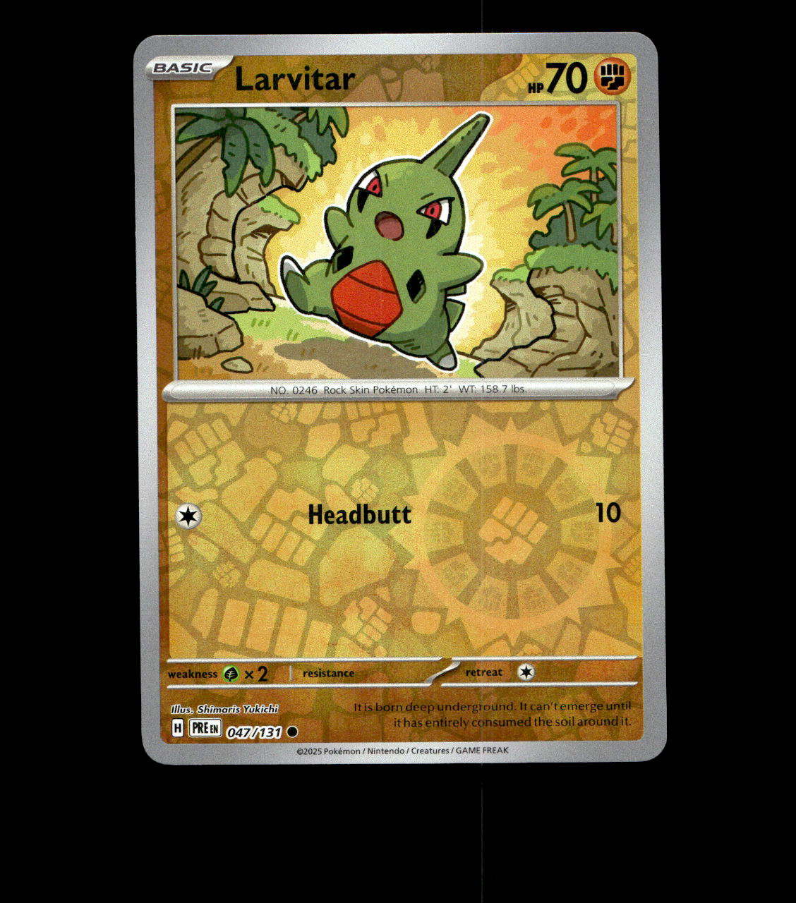 Larvitar - 047/131 - Prismatic Evolutions - Reverse Holo Near Mint