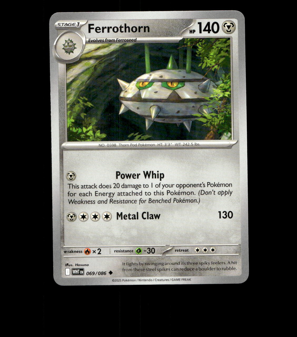 Ferrothorn - 069/086 - White Flare - Near Mint Non Holo