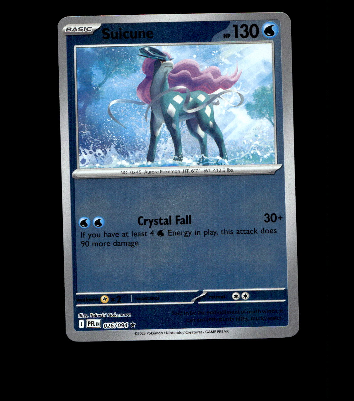 Suicune – 026/094 – Phantasmal Flames – Reverse Holo Near Mint